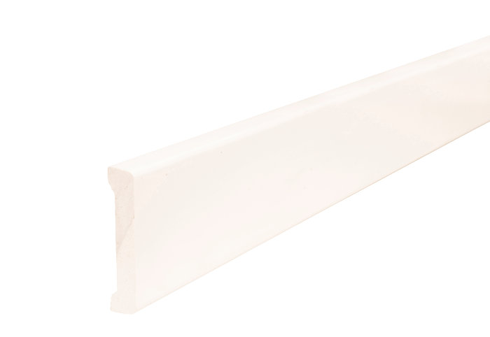 Indfatning glat plast hvid - 14 x 65 mm x 2,2 meter